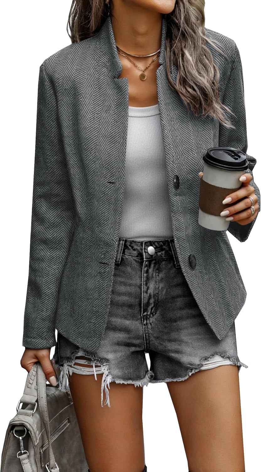 CCTOO Women's Casual Open Front Blazer for Work and Style