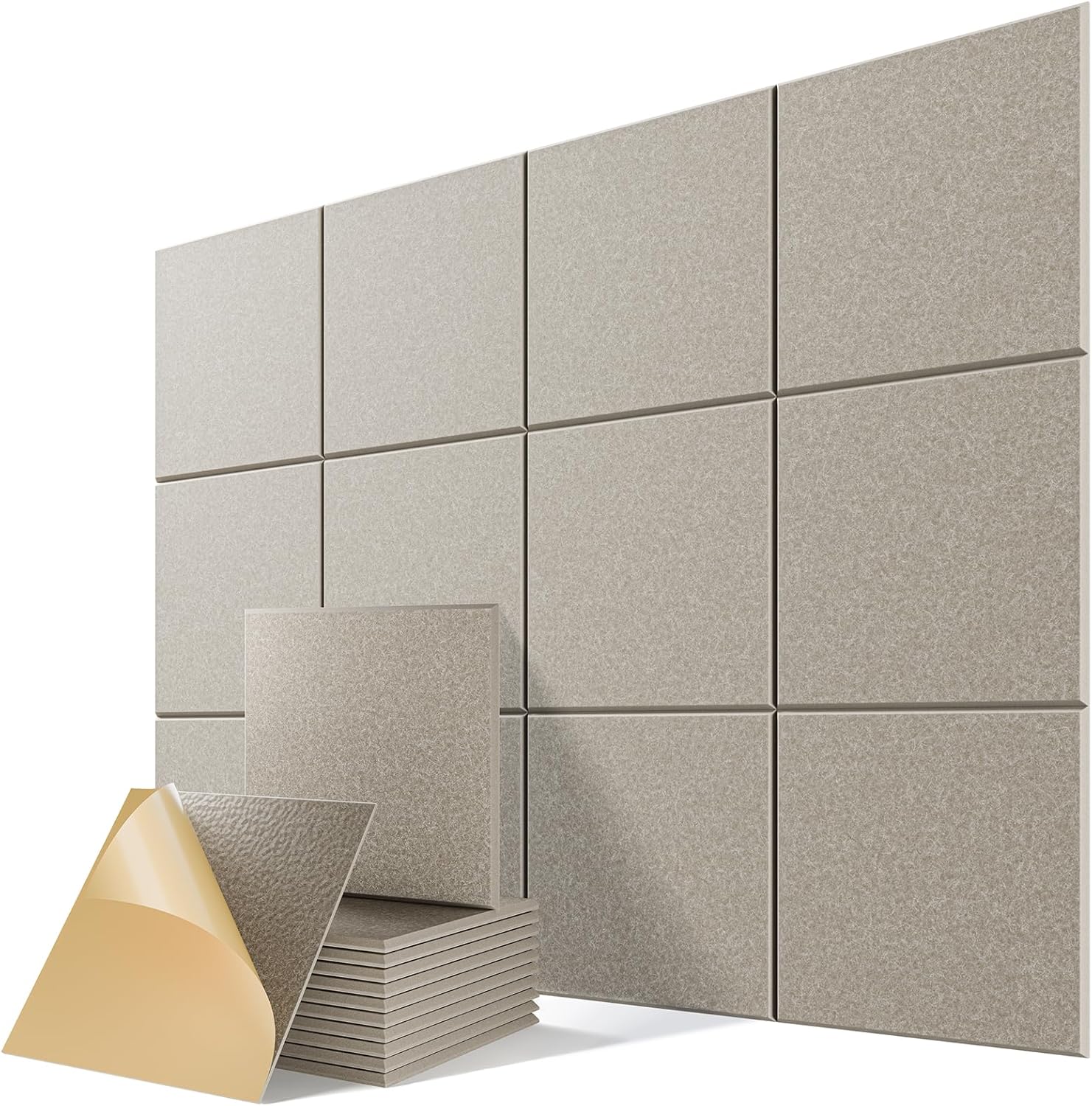 12 Pack Self-Adhesive Acoustic Panels for Soundproofing Needs