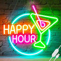 Happy Hour Neon Sign Dimmable LED Happy Hour Neon Bar Sign - Bright