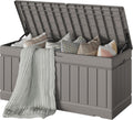 78 Gallon Deck Box Waterproof Resin Outdoor Storage Bench (Light
