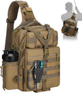 Fishing Tackle Backpack Sling Bag with Rod Holder - Water-Resistant