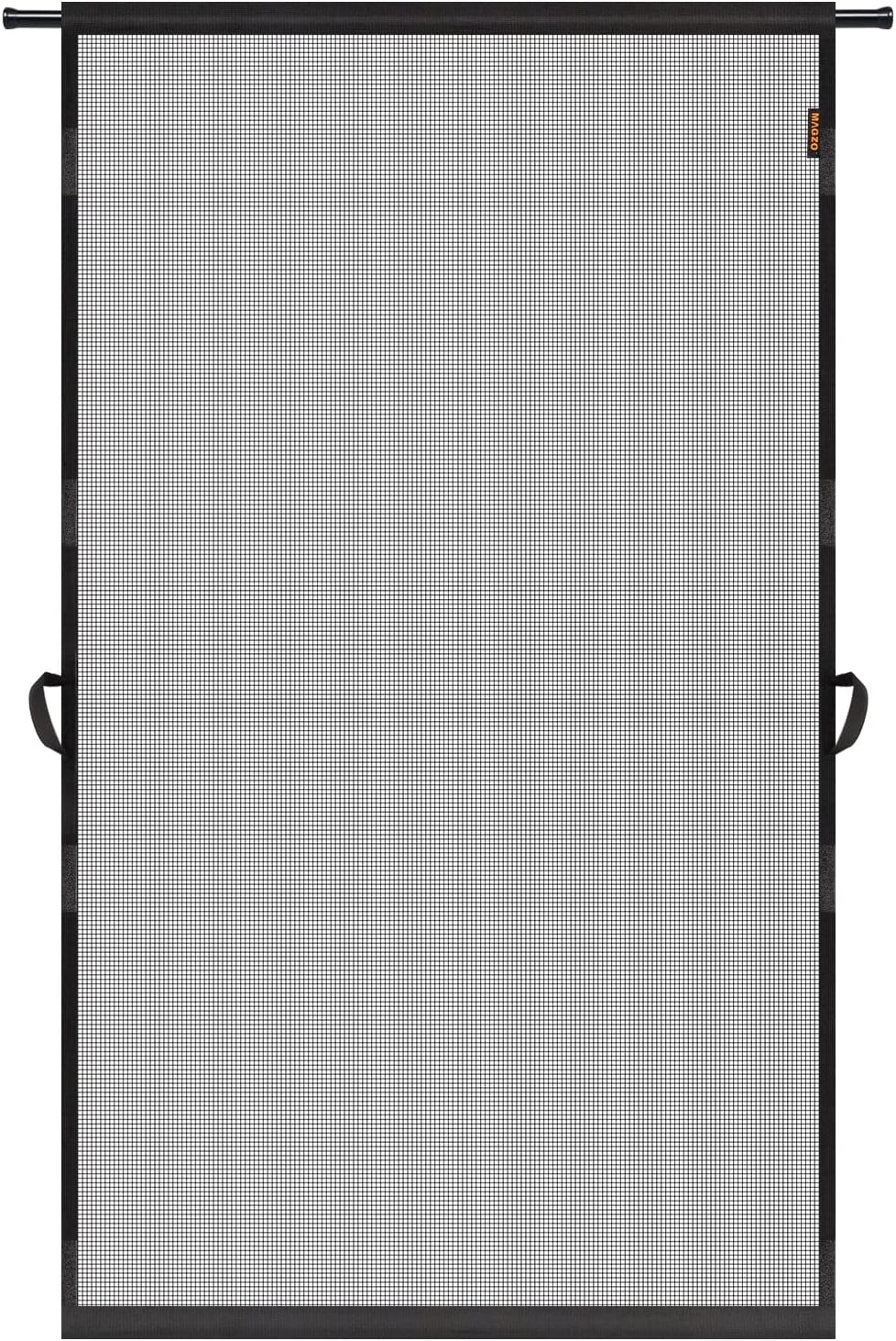 MAGZO Hanging Screen Door with Adjustable Tension Rod for Easy Use