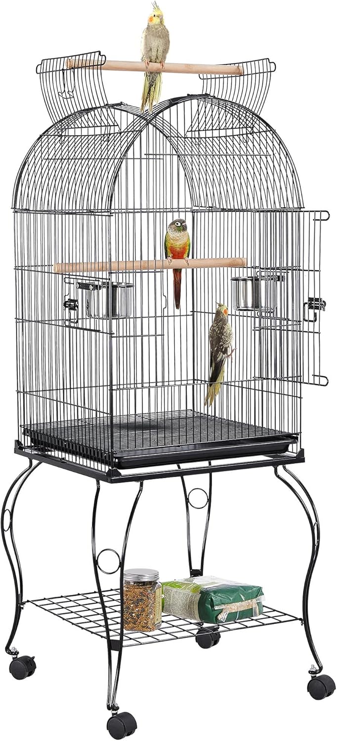 Yaheetech 59-Inch Rolling Bird Cage for Parrots and Cockatiels