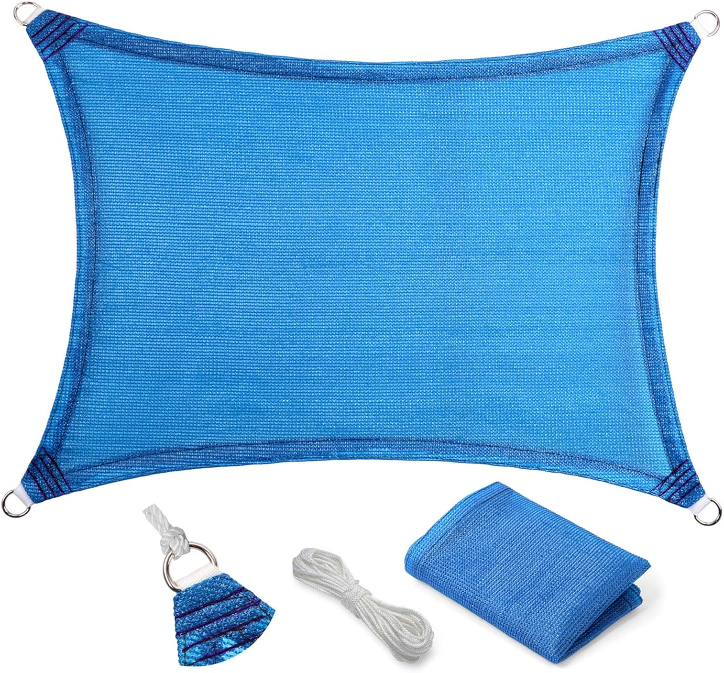 Eden's Decor 10ft x 11ft Blue Sun Shade Sail for Outdoor Spaces
