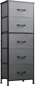 WLIVE Fabric Dresser 5-Drawer Tall Dresser - Slim Storage Solution