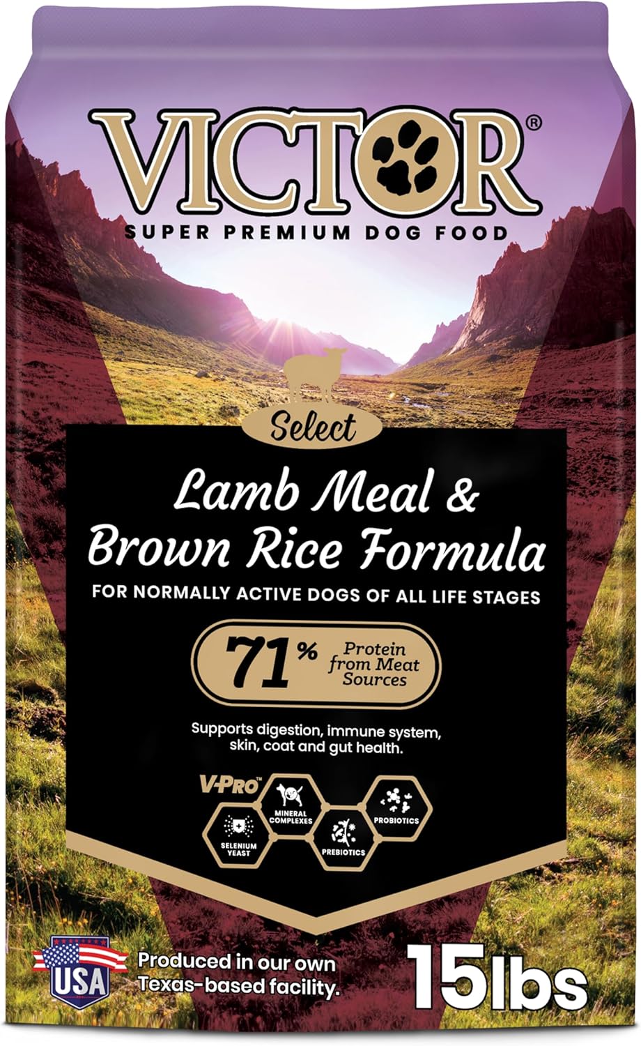 VICTOR Super Premium Dog Food with Lamb Meal & Brown Rice 15 lb