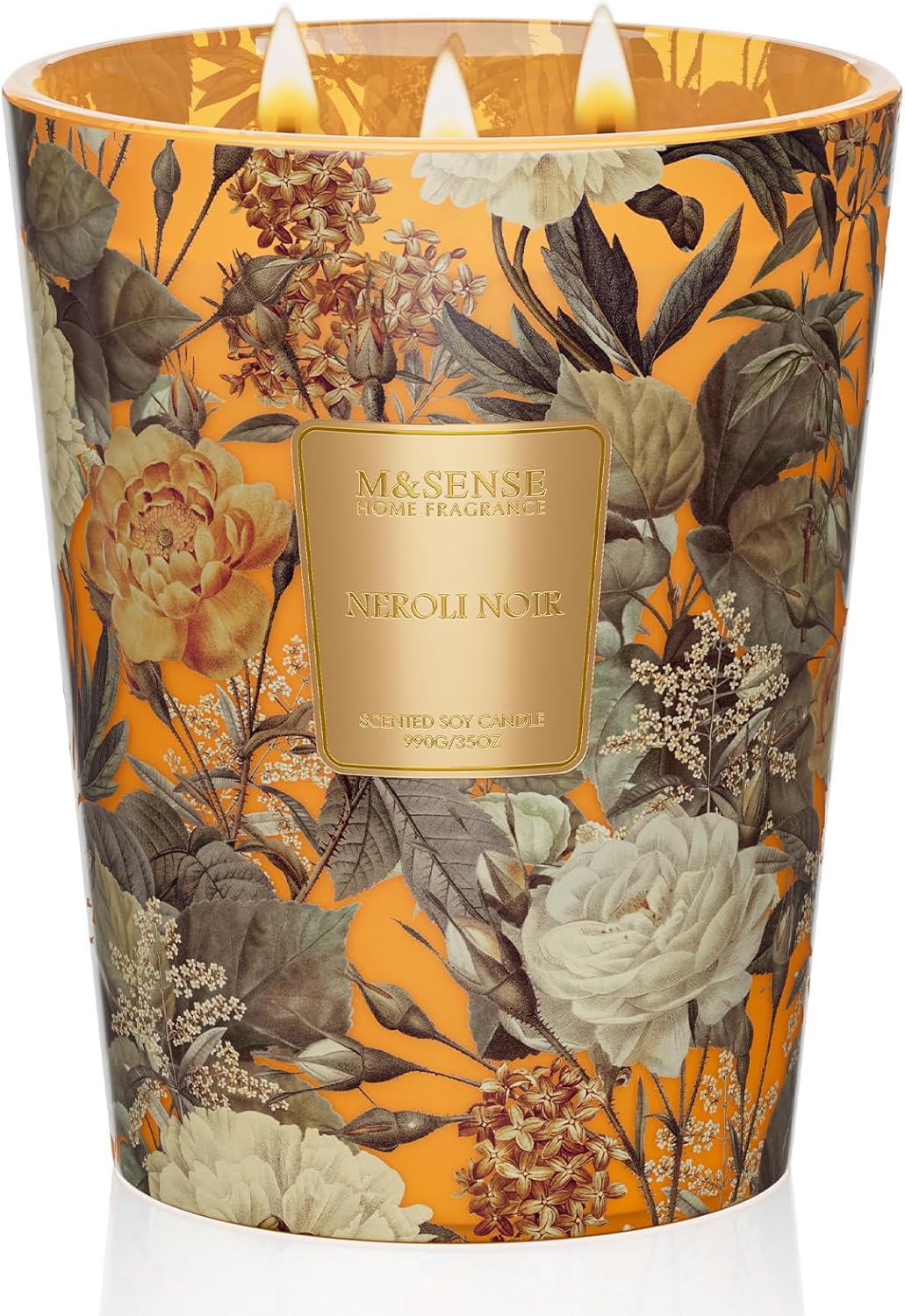M&SENSE Neroli Noir Scented Candle 3 Wick 35oz for Home