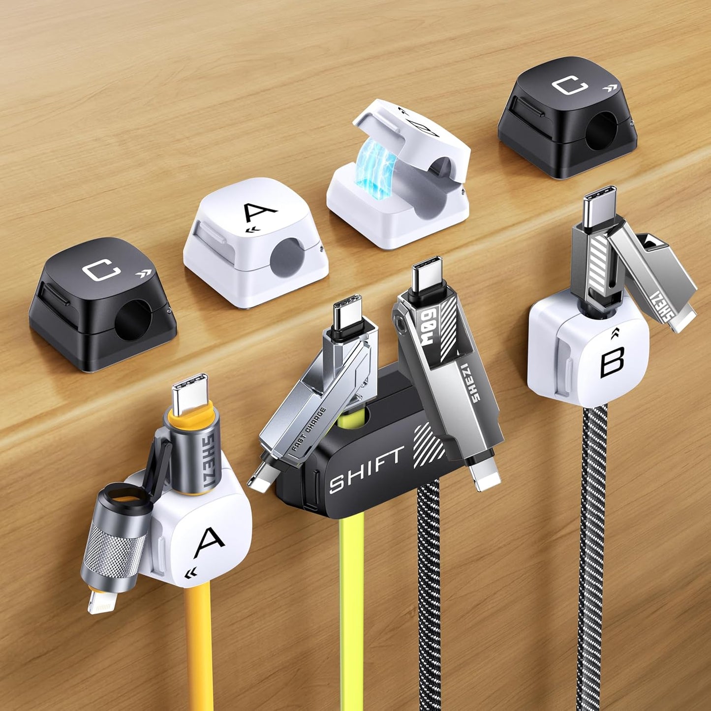 SHEZI Magnetic Cable Clips - Tangle-Free Wires!