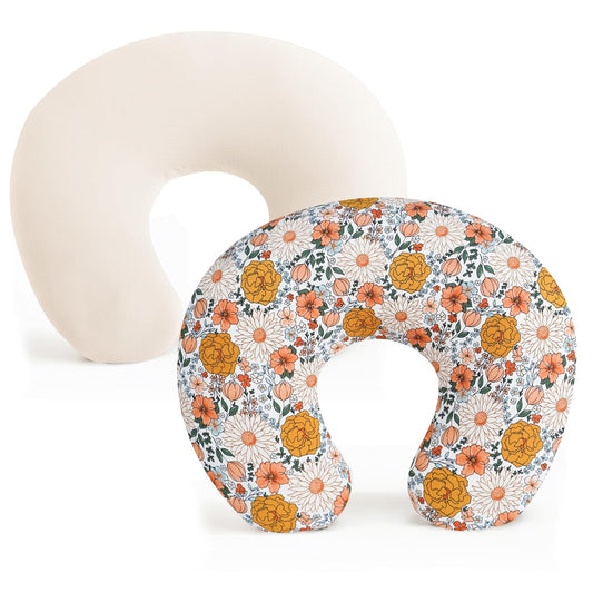 Soft Floral Nursing Pillow Covers x2
