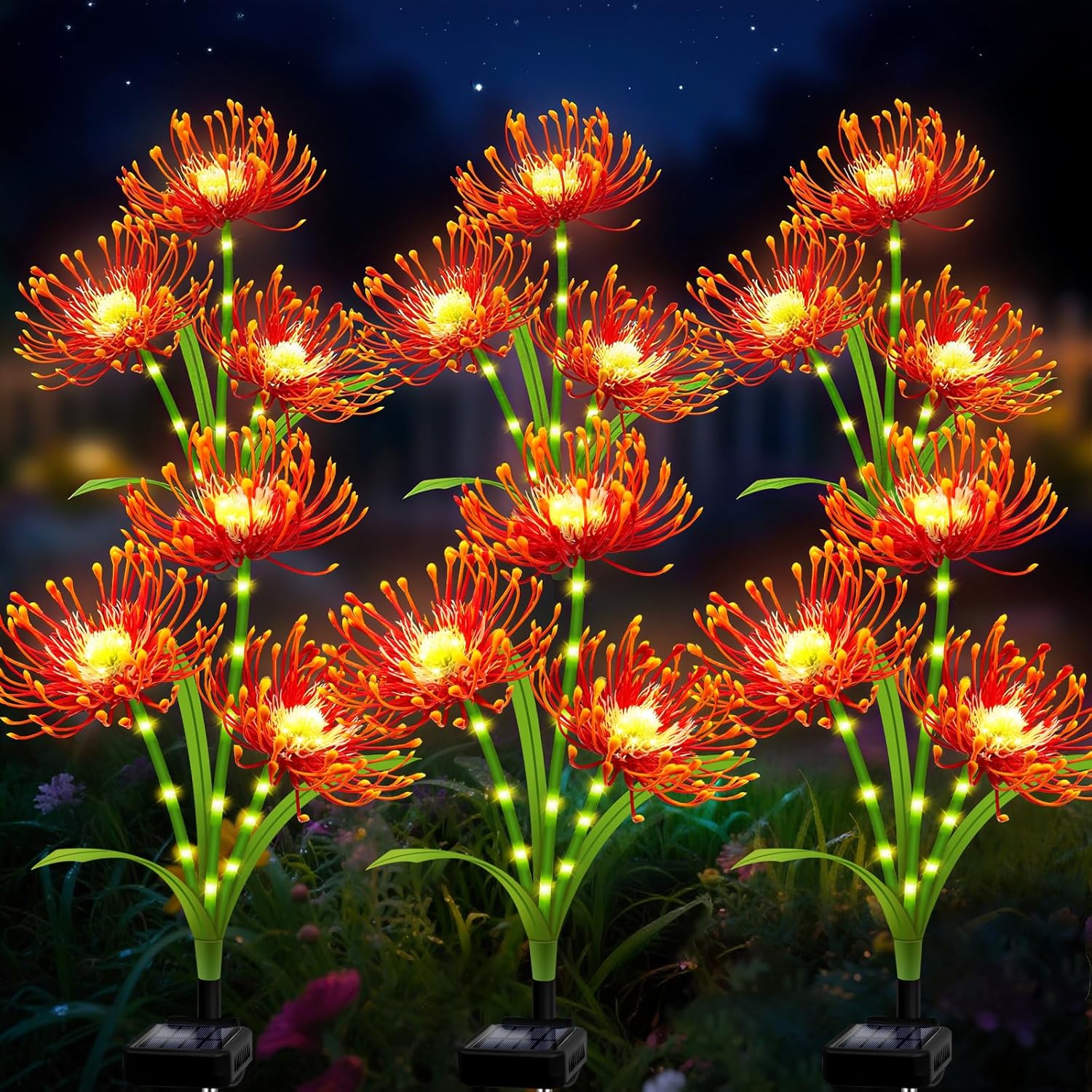 Solar Outdoor Lights Spider Lily 6 Pack for Garden Decor