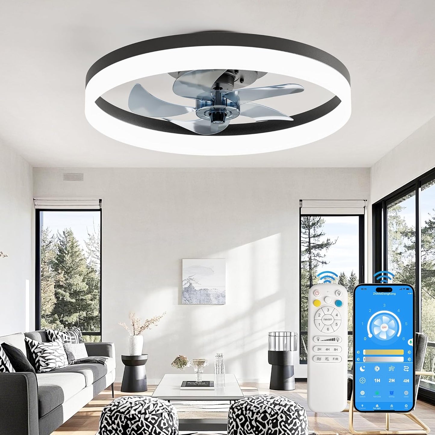 CubiCubi Ceiling Fans with Lights and Remote for Modern Spaces