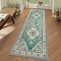 Lahome Floral Medallion Runner Rug - 2x7 Vintage Sky Blue Runner