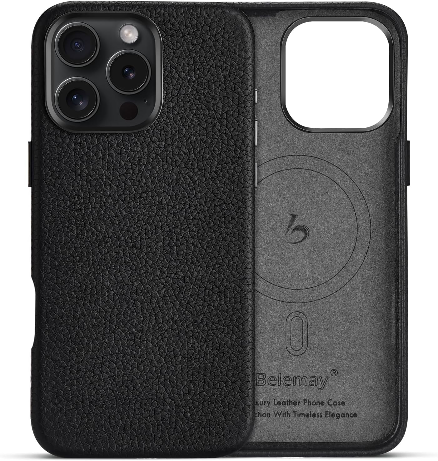 Belemay iPhone 16 Pro Max Leather Case - Luxury MagSafe Cover