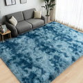 Large Area Rugs for Living Room Bedroom 8x10 ft - Fluffy Dark Blue