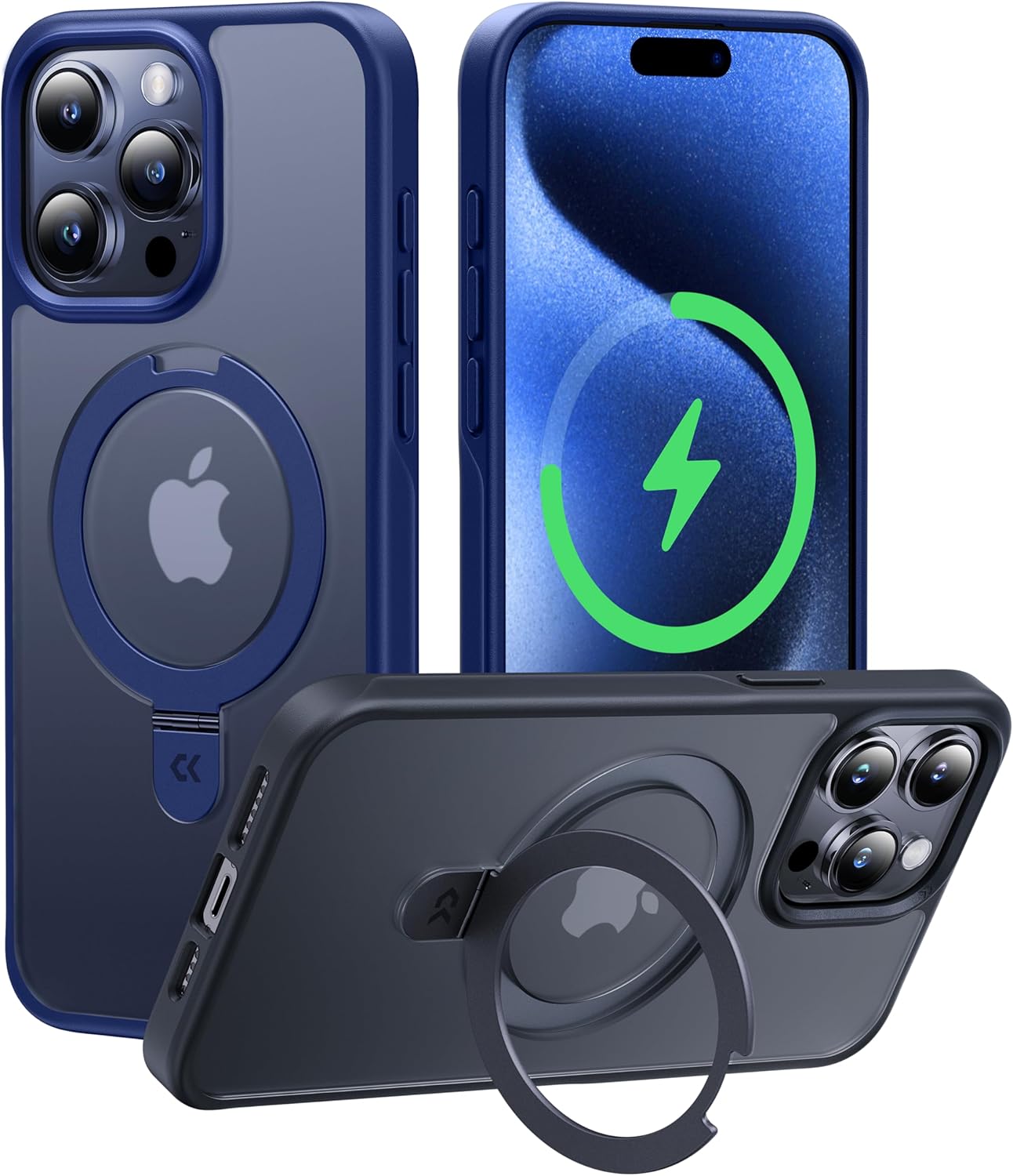 CASEKOO iPhone 15 Pro Max Case with Magnetic Invisible Stand