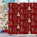 Christmas Tree Shower Curtain - Festive 72x72in Fabric Set