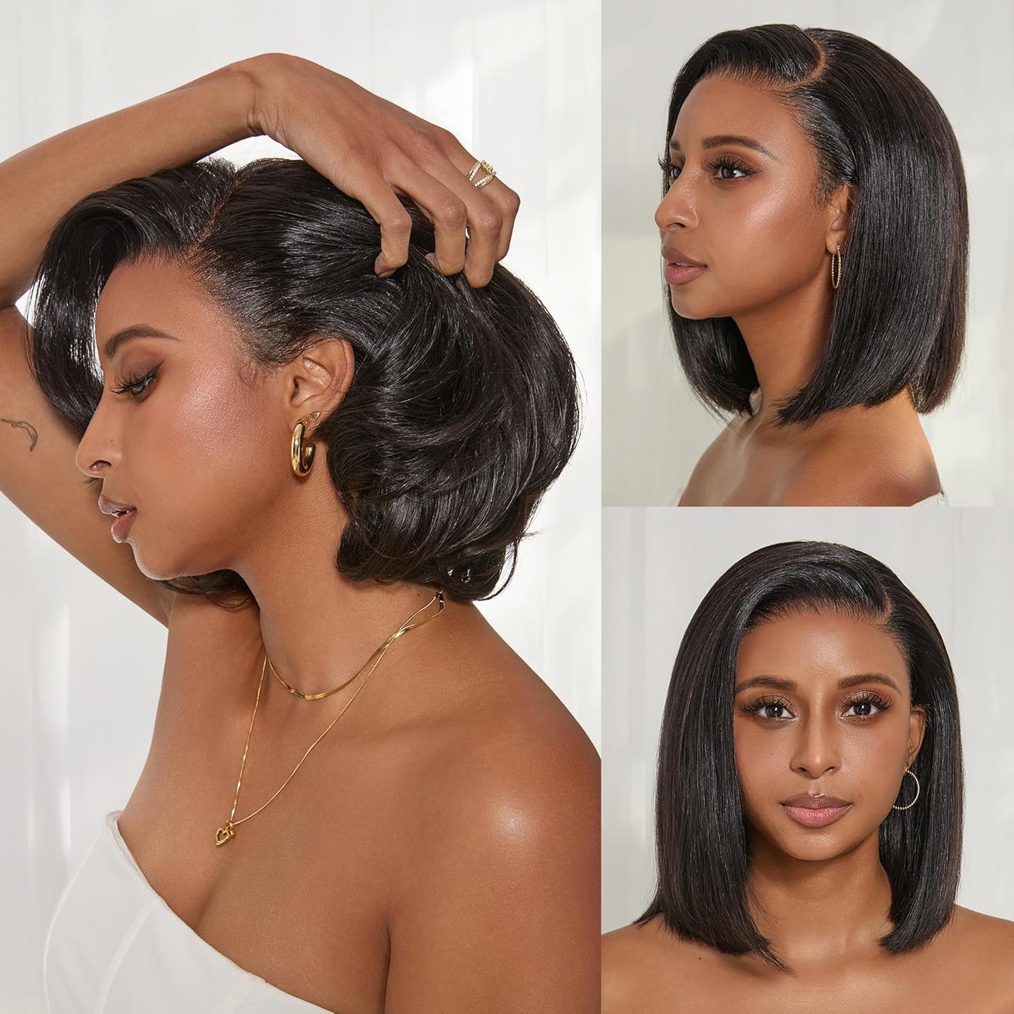 LUVME HAIR 10 Inches Bob Wig with NatureMAX Lace for Styling