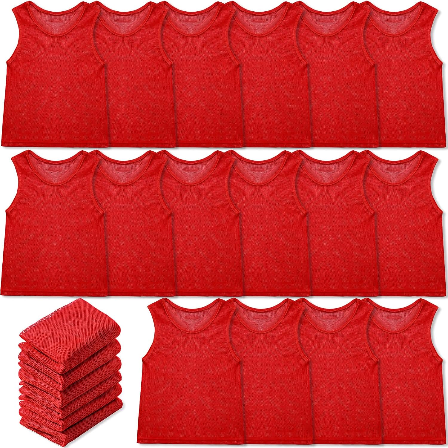 Sintege Youth Pinnies 24 Pcs Jersey Vests for Team Sports