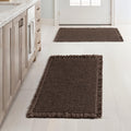 Waffle Bathroom Rugs Set of 2 - Super Absorbent Chocolate 17x24 in