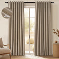 Topfinel Linen Blackout Curtains 96 in - 100% Light Blocking