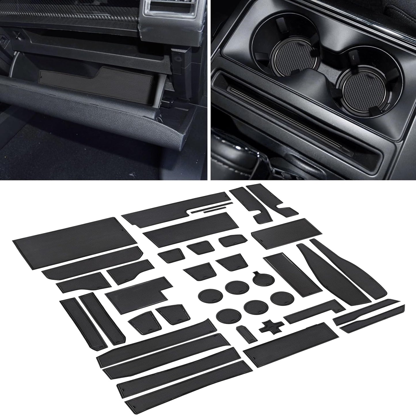 Non-Slip Anti Dust Cup Holder Insert for Ford F150 2021-2025