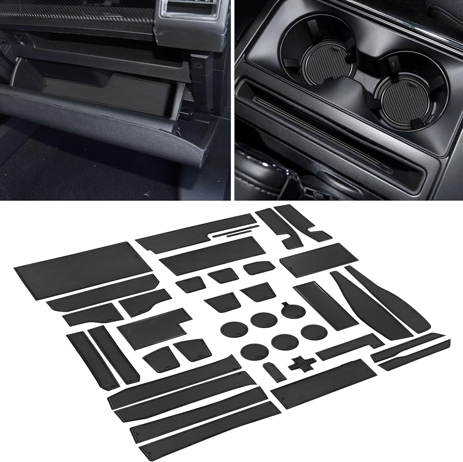 Non-Slip Anti Dust Cup Holder Insert for Ford F150 2021-2025