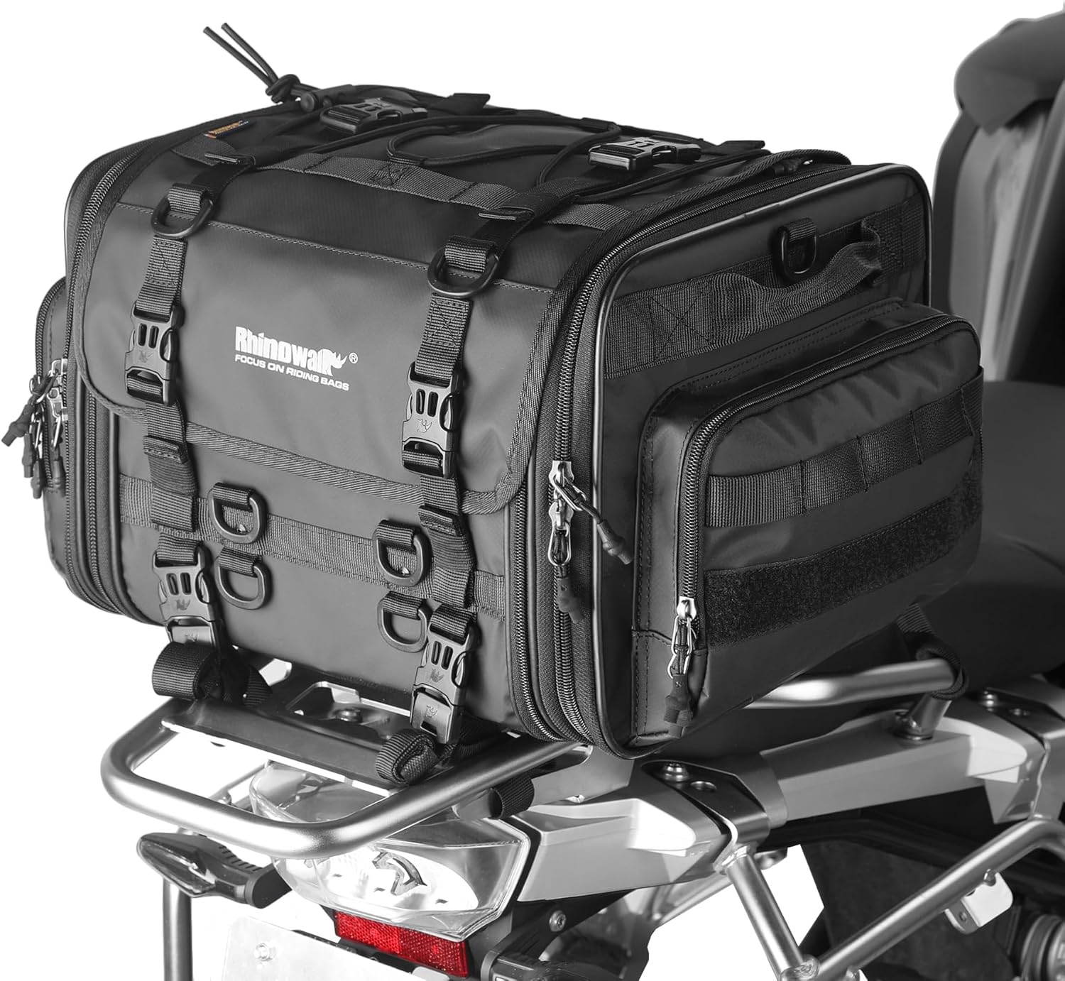 Rhinowalk Motorcycle Tail Bag Expandable 45L Waterproof Luggage