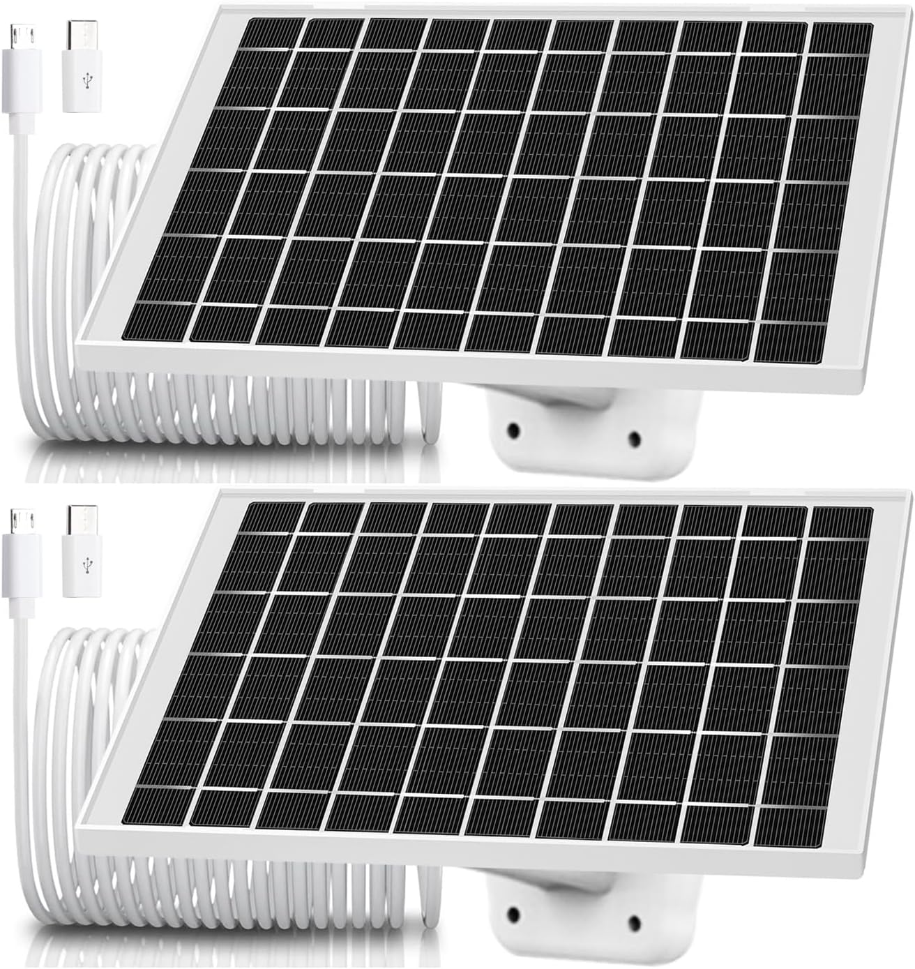 2 Pack 7W Solar Panel Charger for Wyze Battery Cam Pro & Outdoor
