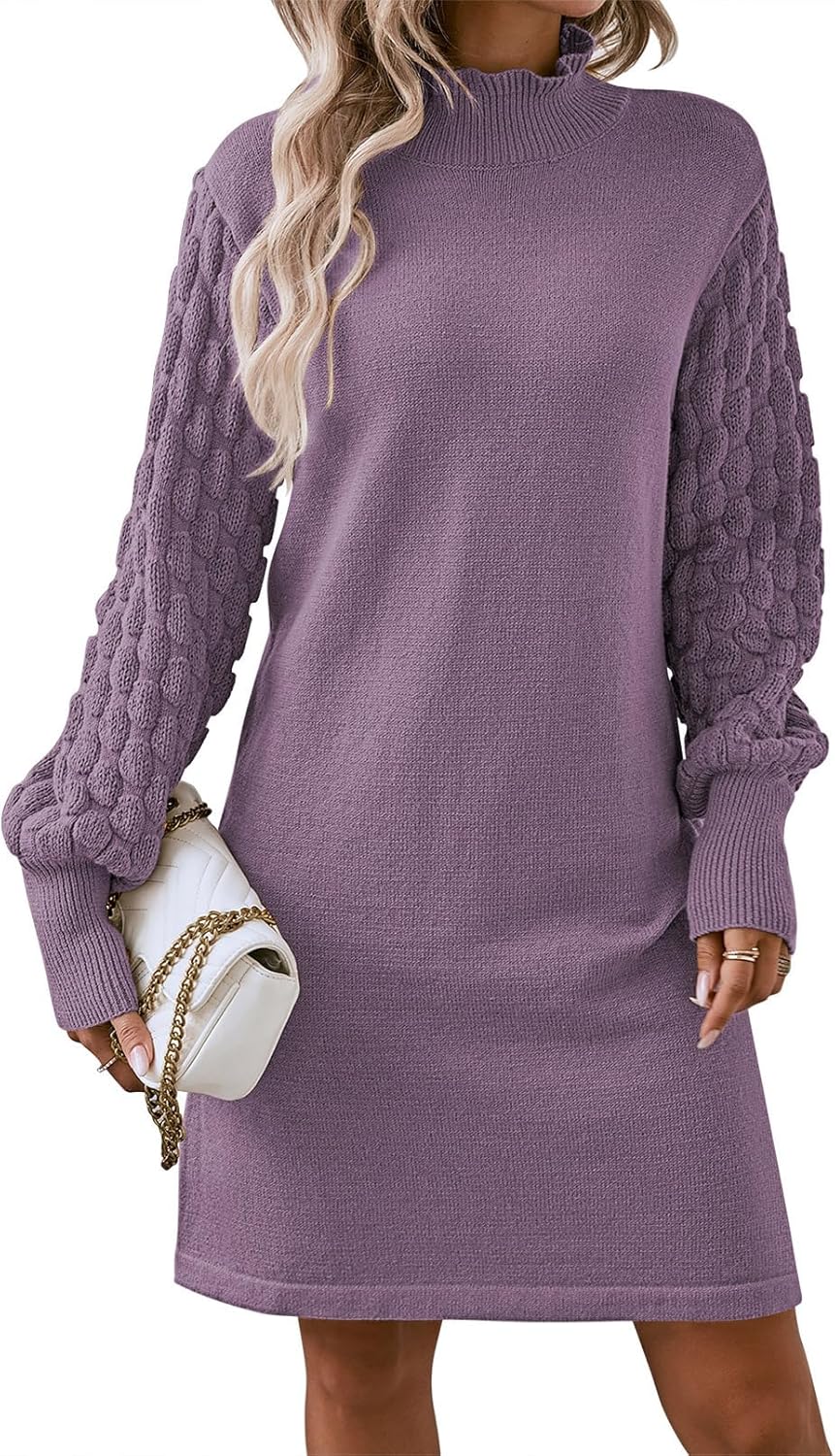 Pink Queen Women's Long Sleeve Sweater Mini Dress for All Occasions