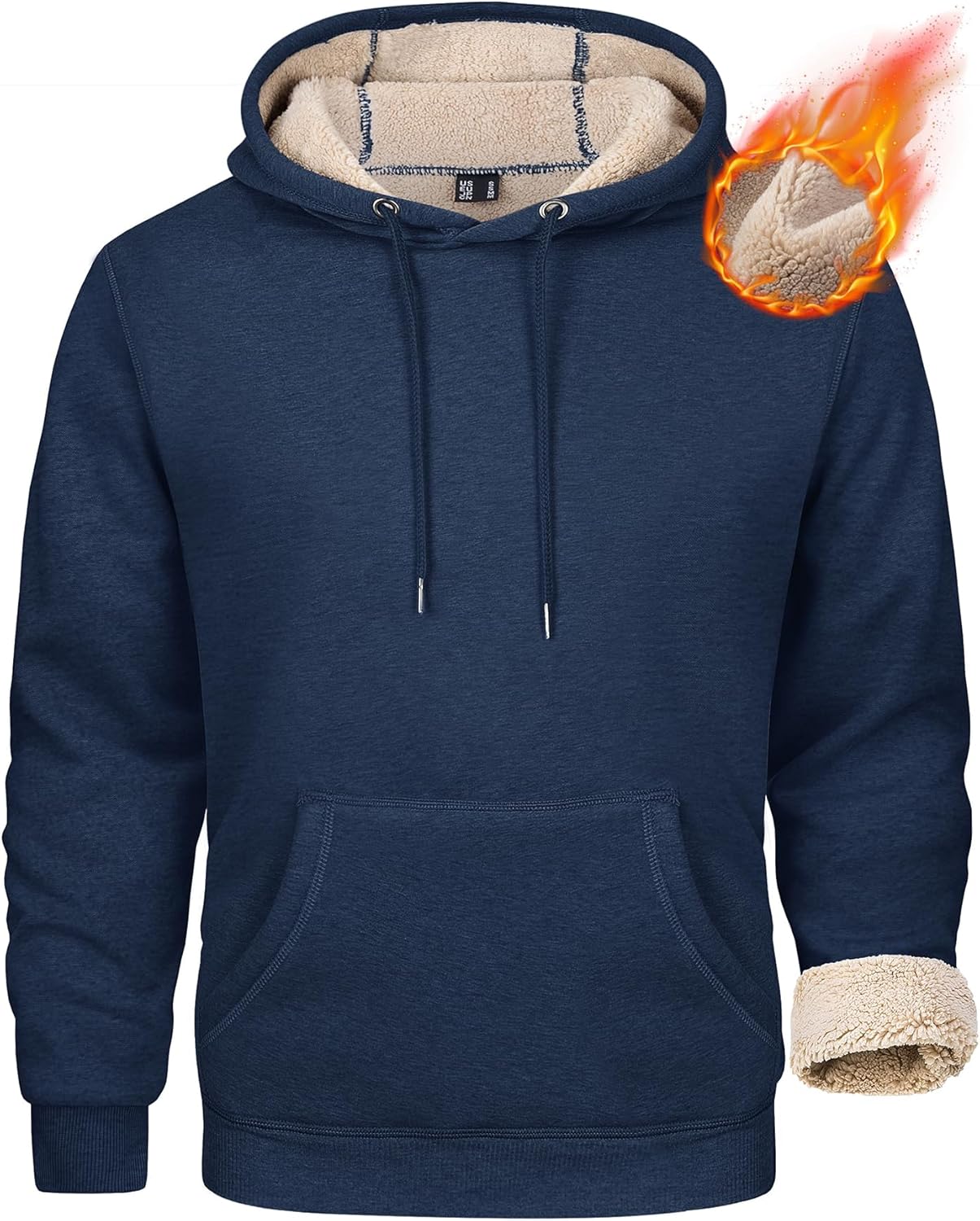 MAGCOMSEN Men's Heavy Hoodie Sherpa Fleece Lined Pullover