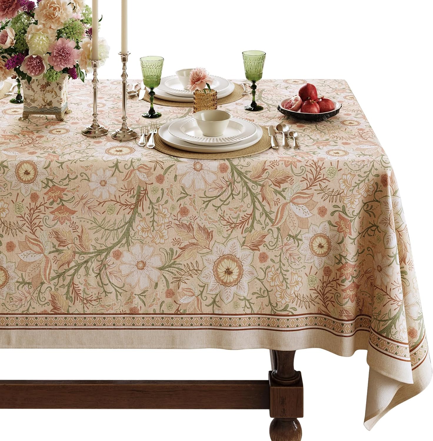 French Linen Tablecloth Rectangular by Dorachic - Blossom Pink