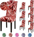 Stretch Dining Room Chair Covers Set of 8 - Protective, Washable