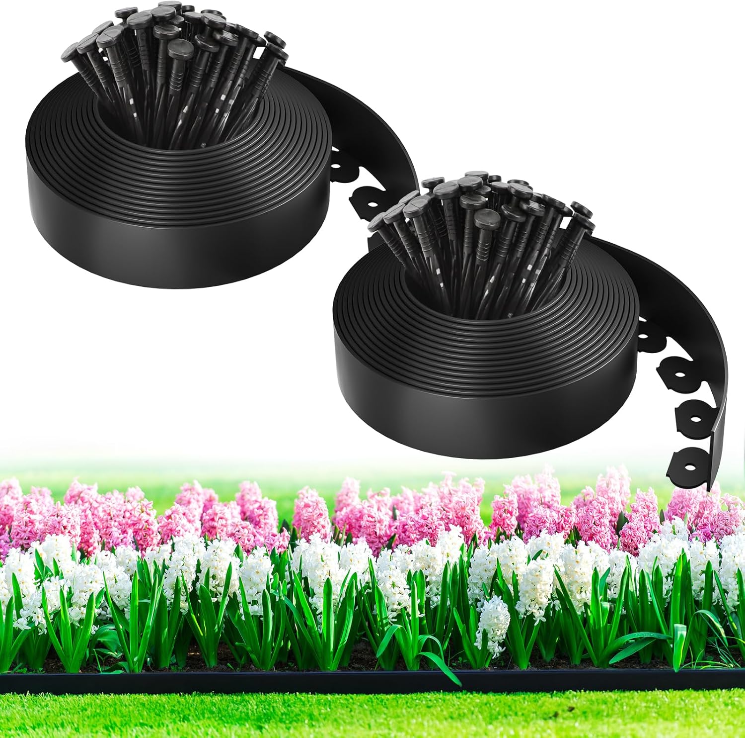 MIXC 66ft Landscape Edging Kit for Easy Garden Borders