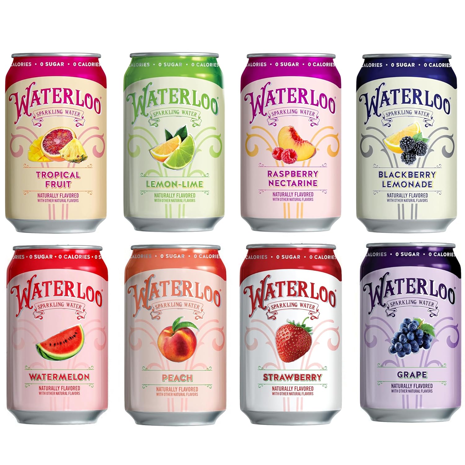 Waterloo Sparkling Fruit Flavored Water by Fitluv - 24 Pack