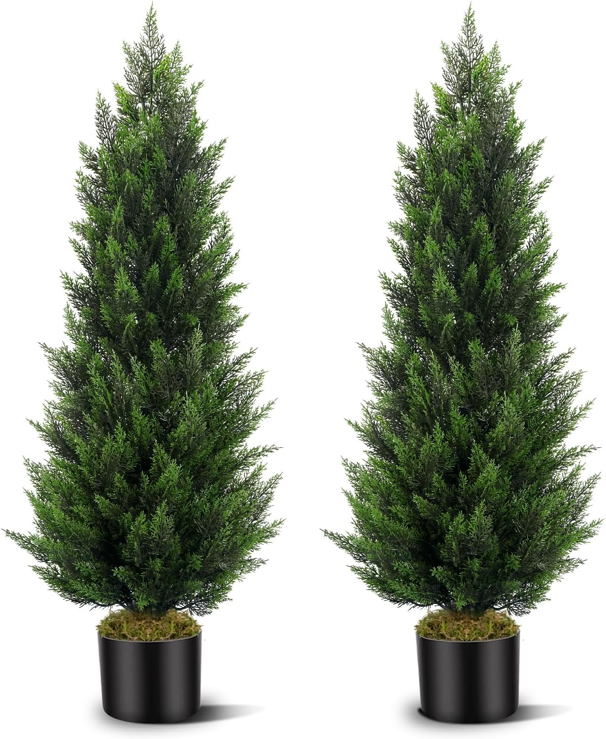 Artificial Topiary Cedar Trees 4FT Tall for Indoor Outdoor Decor