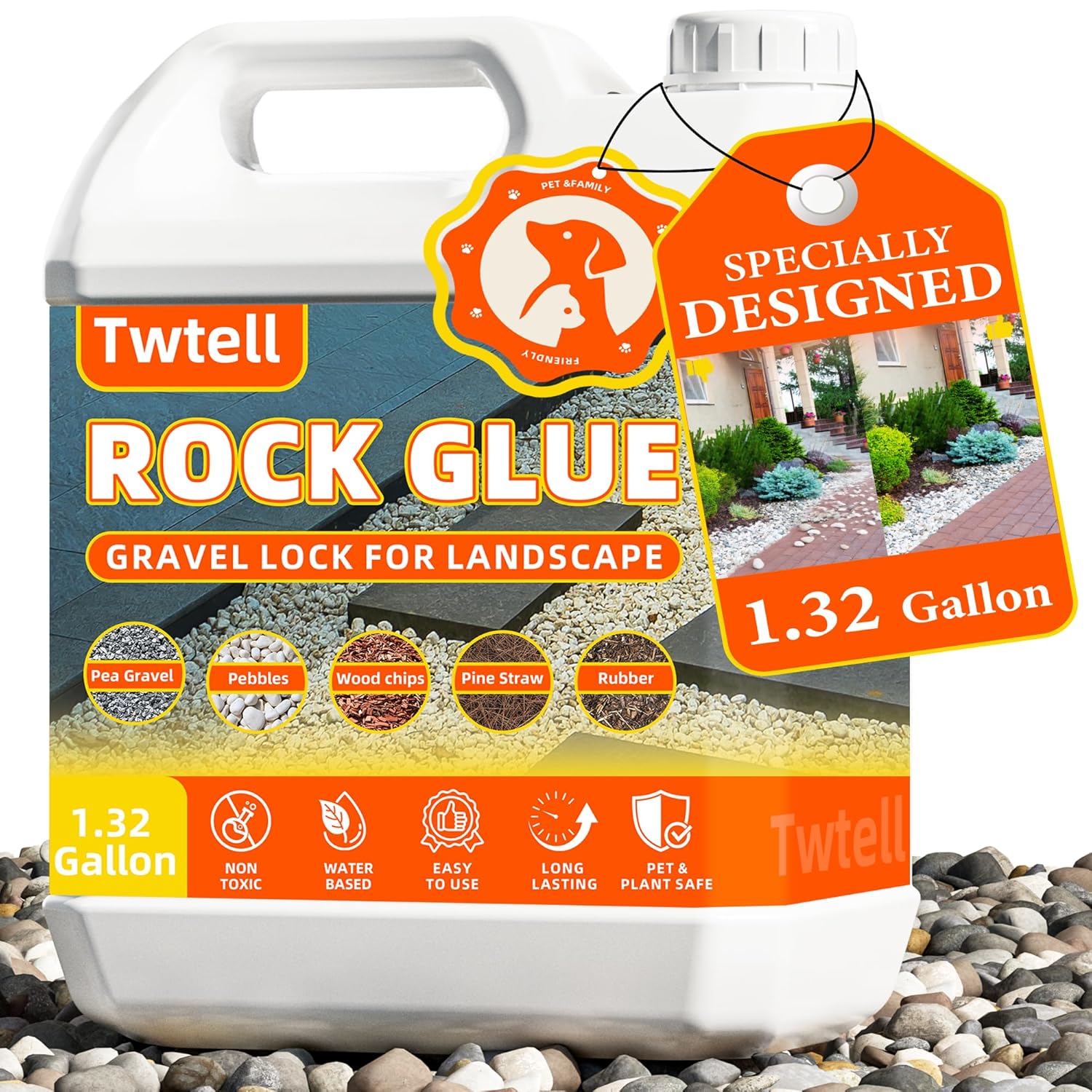 Rock Glue for Landscaping - Non-Toxic Gravel Binder Solution