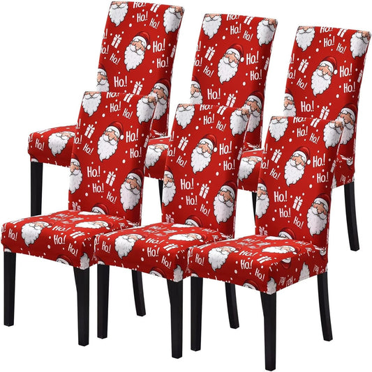 SearchI Christmas Chair Covers Set of 6 for Holiday Decor