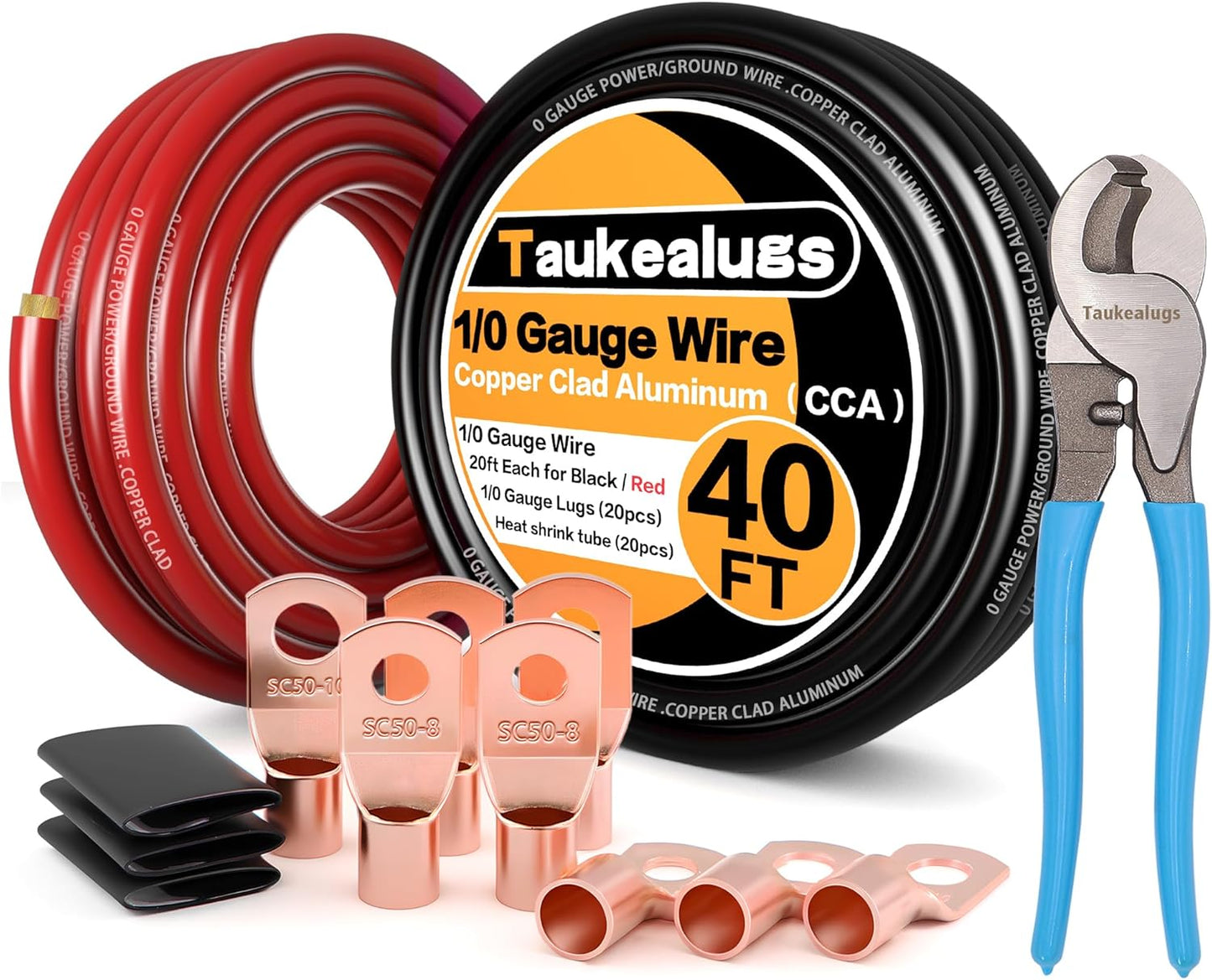 1/0 Gauge Battery Cable Wire Kit for Automotive Power Ground