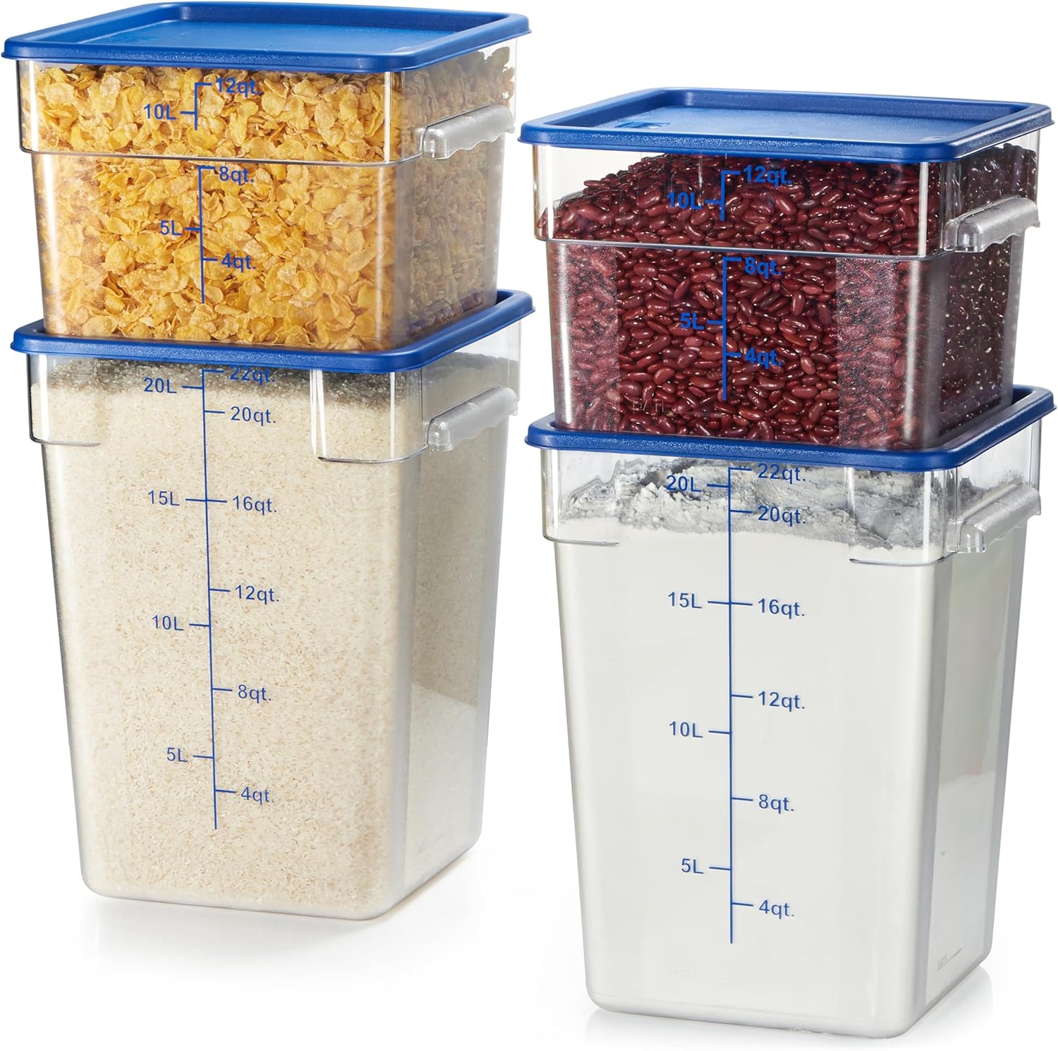 CURTA 4-Pack Food Storage Containers for Commercial Use