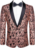 Hi-Tie Stylish Men Suit Jacket Blazer Shawl Lapel Slim Fit - Elegant