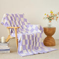 Checkered Blanket Cozy Soft Throw Blanket for Couch Bed - Twin 60x80