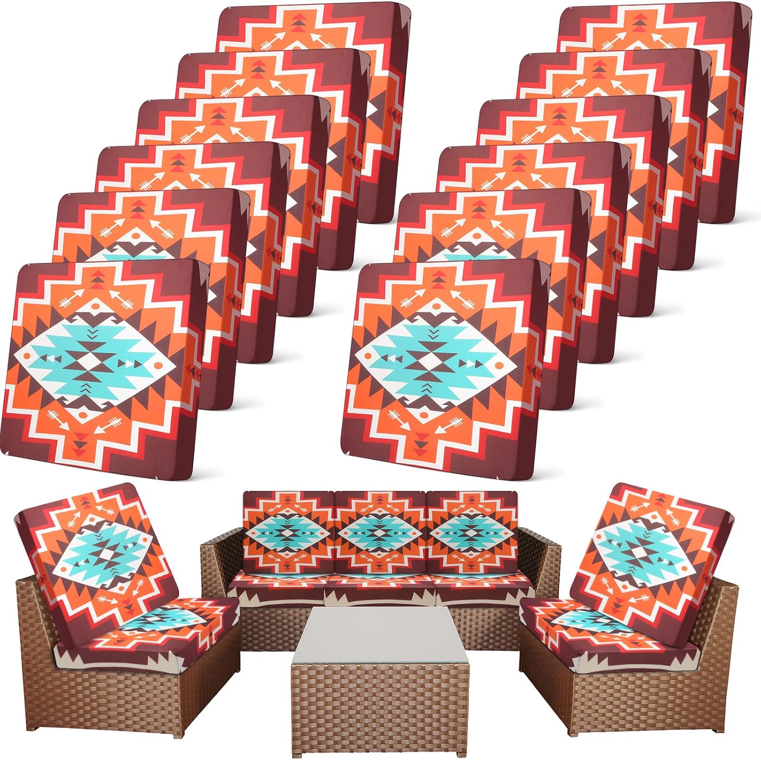 Patio Stretch Outdoor Cushion Covers for Sofa and Chairs