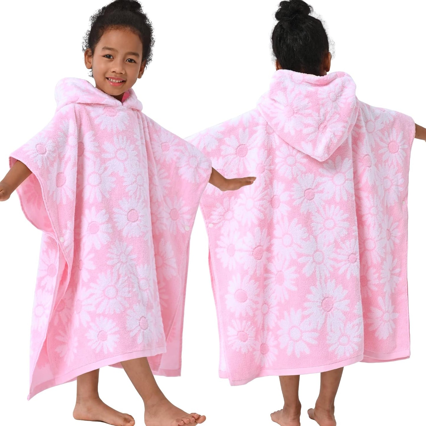 Thick Hooded Bath Towel Poncho for Kids - Soft Turkish Cotton