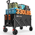 Folding Wagon Cart with Wheels 180L - Heavy Duty Utility Wagon