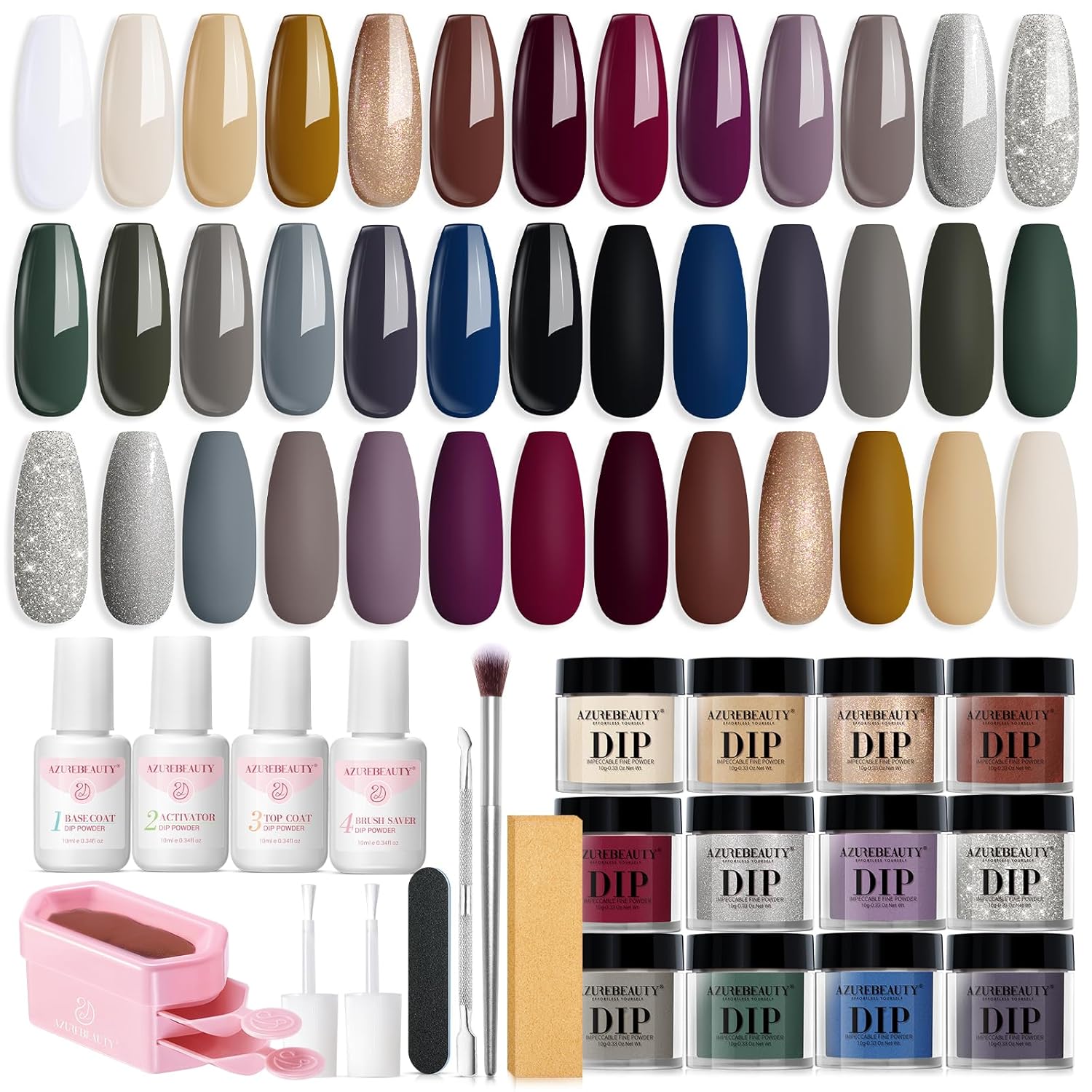 AZUREBEAUTY Dip Powder Nail Kit for Stunning DIY Manicure