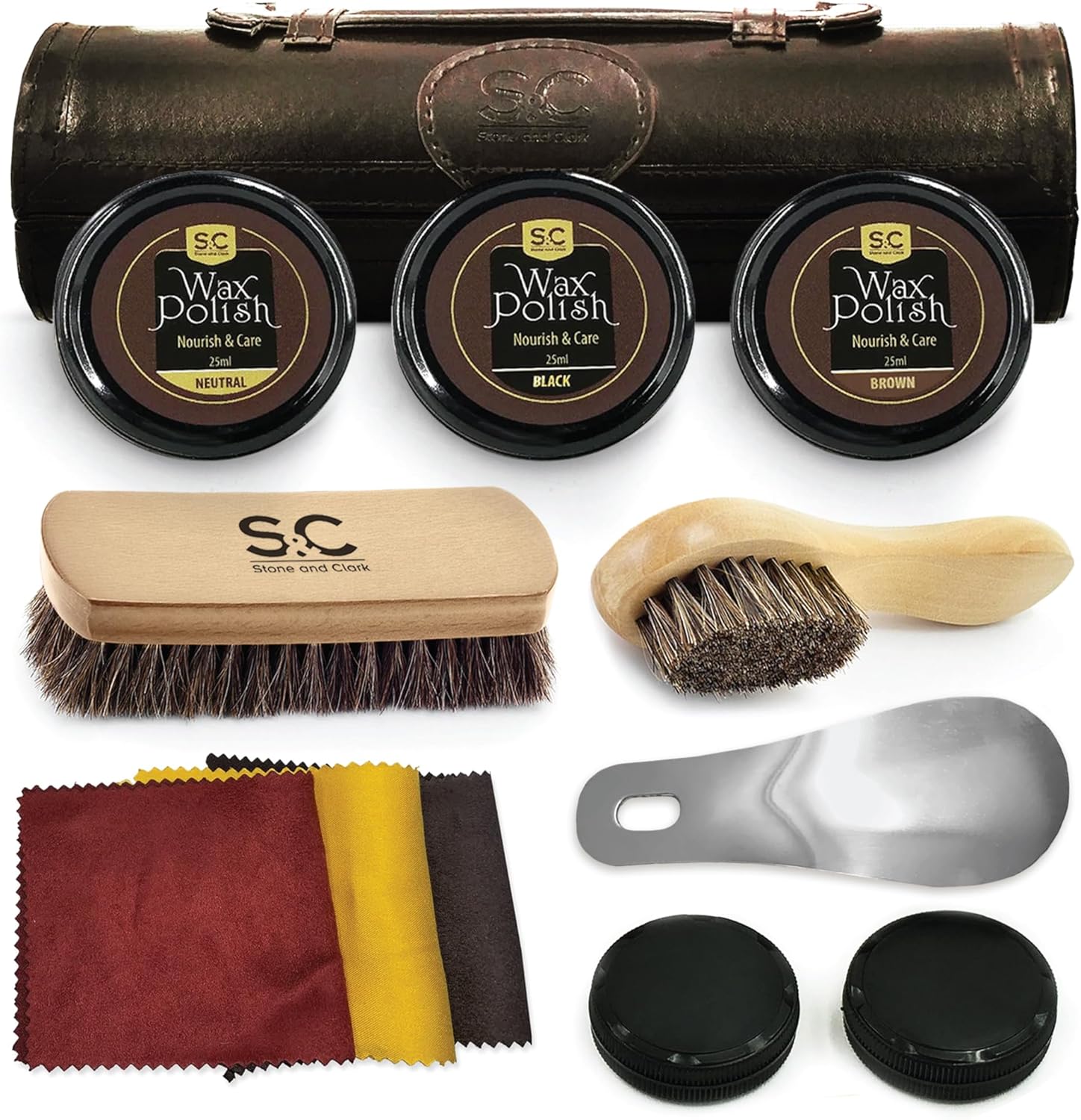 Original Shoe Polish & Care Kit for Leather Shoes by Stone and Clark