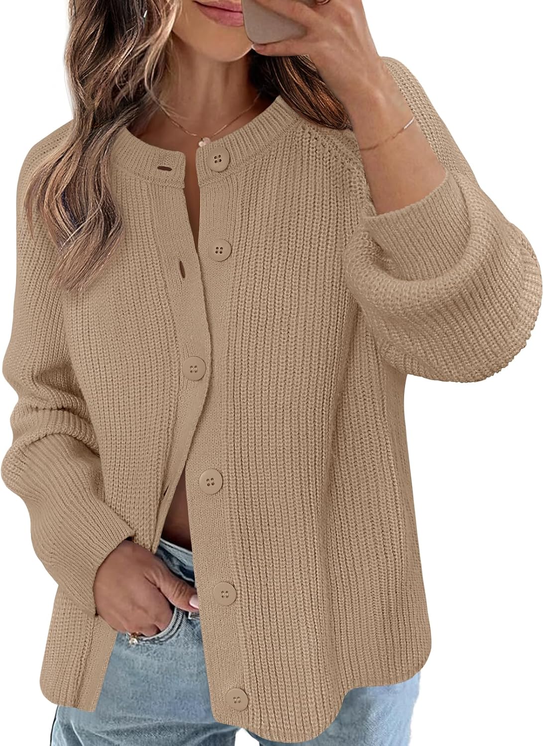 MEROKEETY Women's Long Sleeve Cardigan Sweater for Fall Style