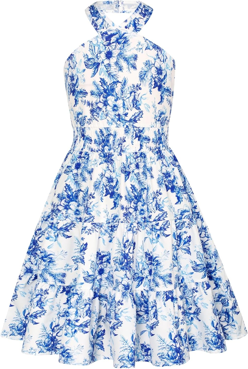 GRACE KARIN Girls Summer Dress Off Shoulder Floral A-line Midi