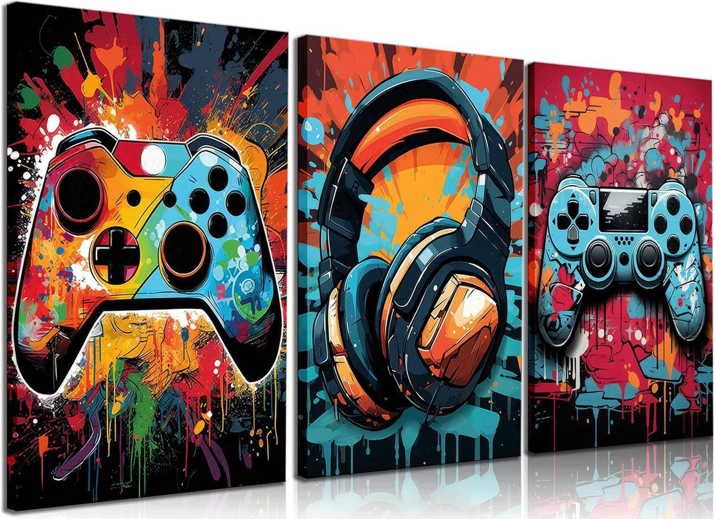 3Pcs Cool Gaming Wall Art Retro Video Game Posters for Boys Room