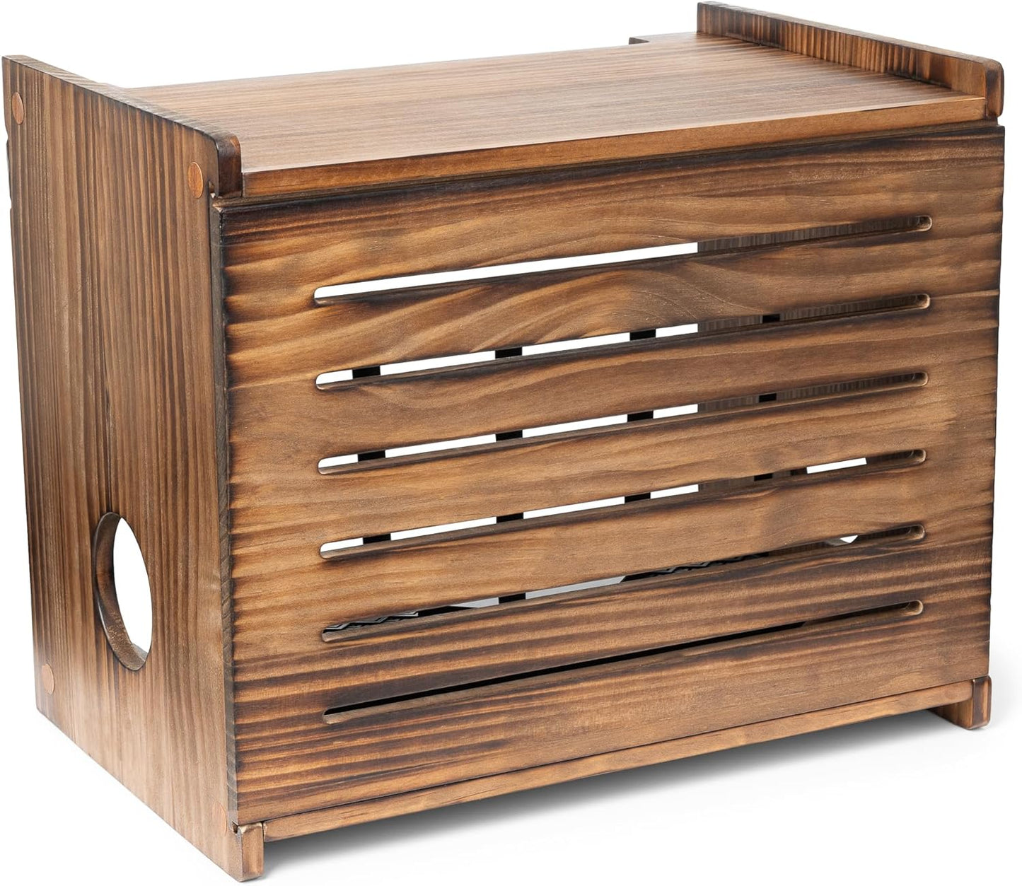 Wooden WiFi Router Storage Box - Decorative Modem Shelf Hider
